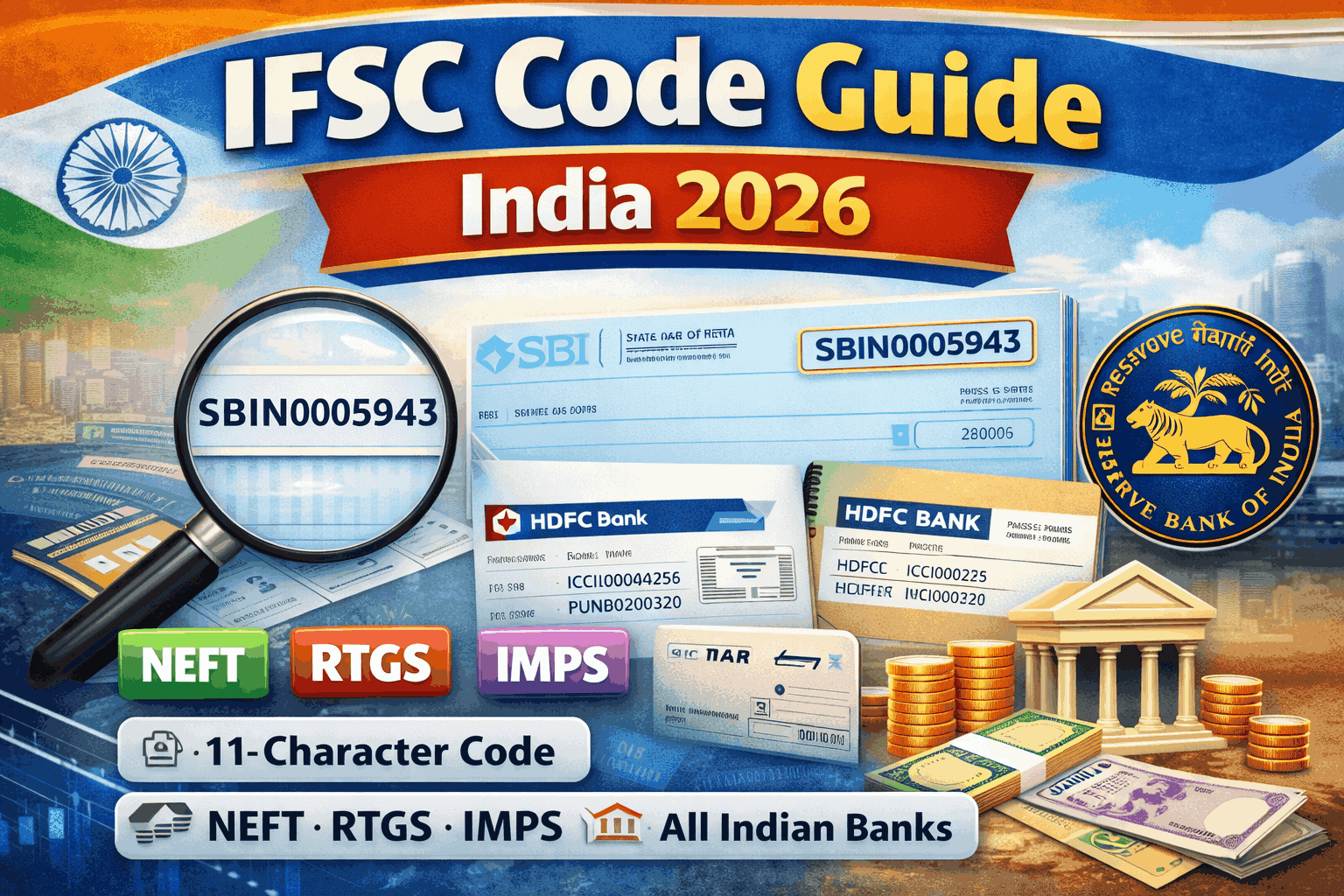 IFSC Code Guide 2026 – Meaning, Full Form, NEFT, RTGS, IMPS & Bank List